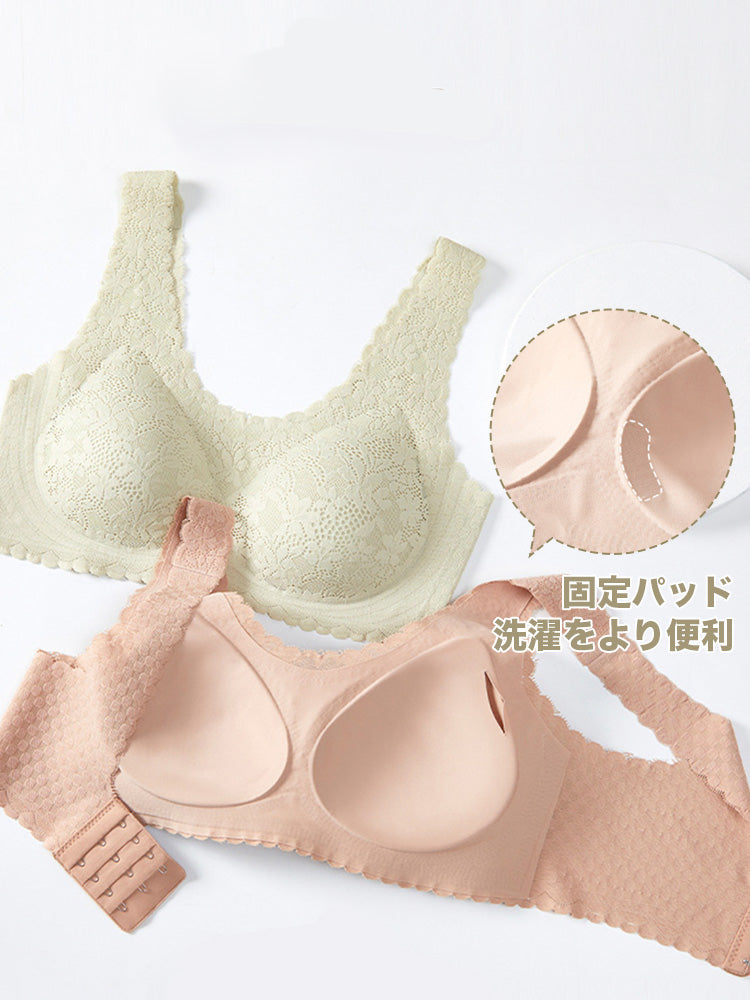 【ノンワイヤー】アウターに響かないレースカバー ノンワイヤー 無縫製ブラ