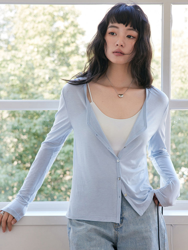 【優しい肌触り】ライセル繊維 カーディガン(長袖)