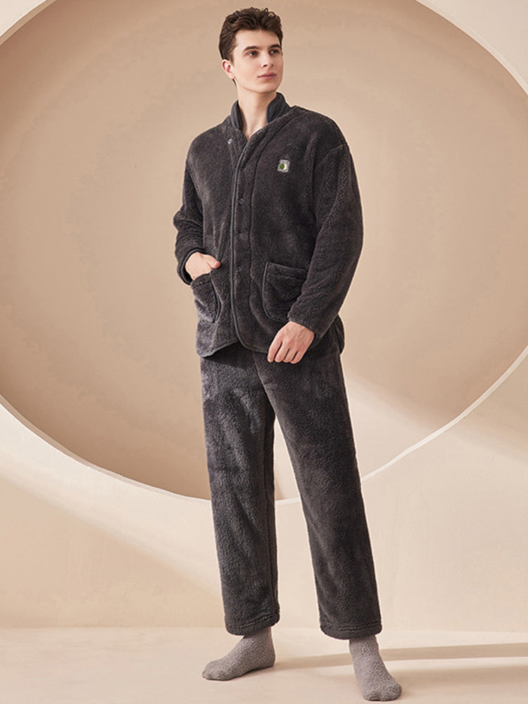 ボタン開閉 もこもこルームウェア