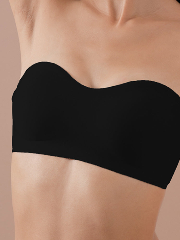 【ズレにくい・ノンワイヤー】シームレスストラップレスブラ