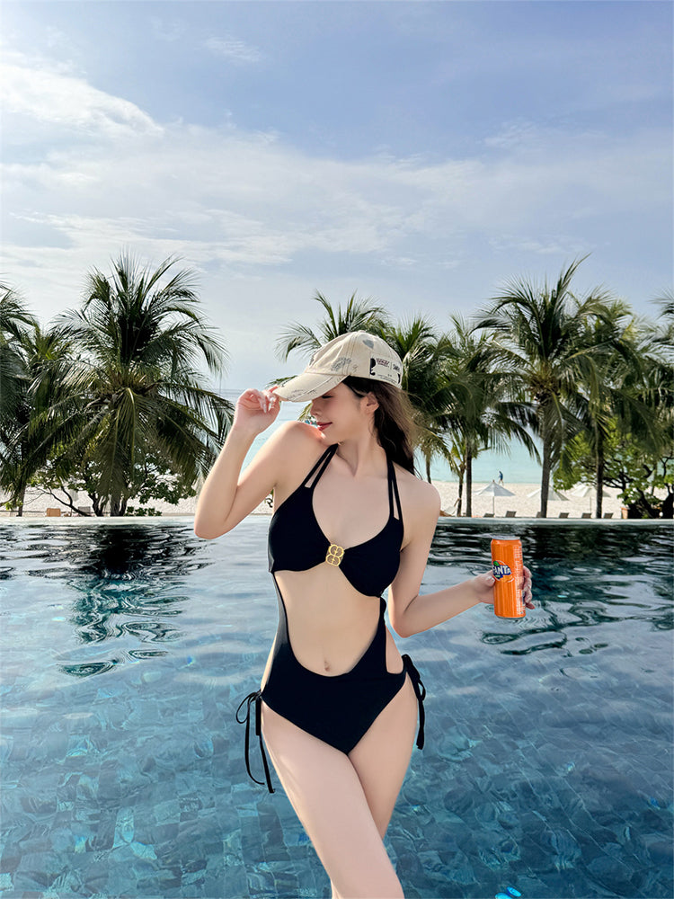 【ノンワイヤー】ホルダーネック水着  モノキニ