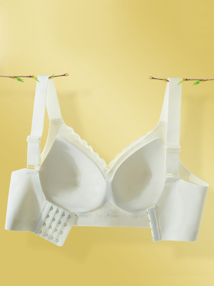 【在庫処分】M-6XL 花柄シームレスブラ 肩楽