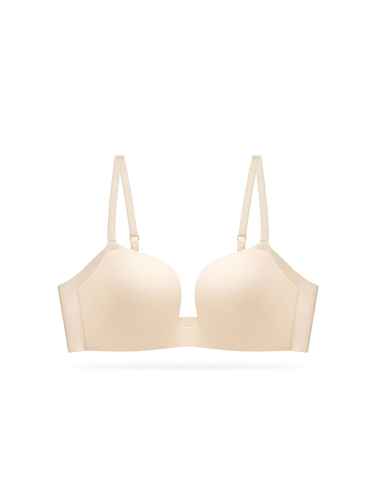 【ノンワイヤー】Vネック シームレスブラ 谷間メイク