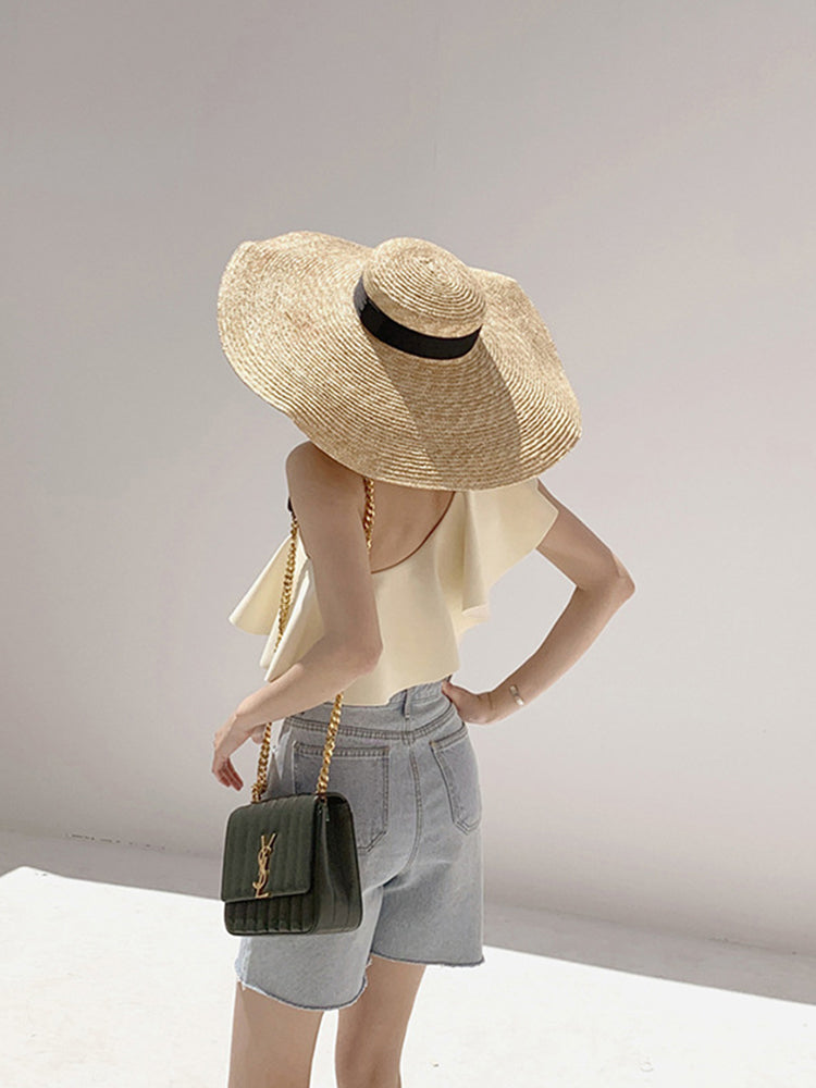 【ノンワイヤー】ワンショルダーフリル ワンピース水着