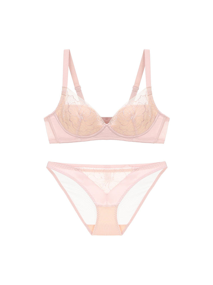 【ノンワイヤー】刺繍飾り ノンワイヤー盛りブラ