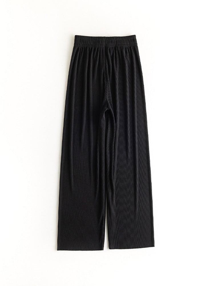 【在庫処分】体型カバープリーツ加工パンツ