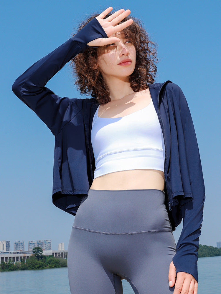 【在庫処分】UVカット&接触冷感機能付き パーカー 指穴付き