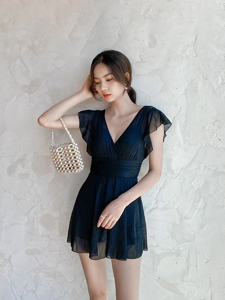 【ノンワイヤー】シアーワンピース付き お洋服っぽい水着