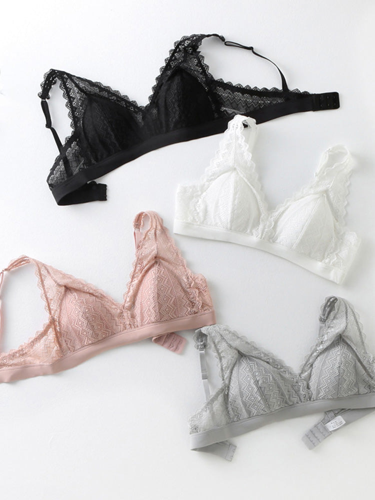 【ノンワイヤー】脇肉隠す 総レースノンワイヤーブラ