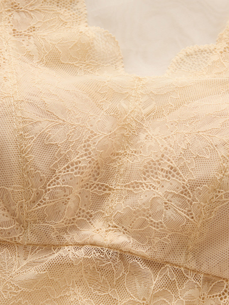 【ノンワイヤー】総レース通気 ナイトブラ