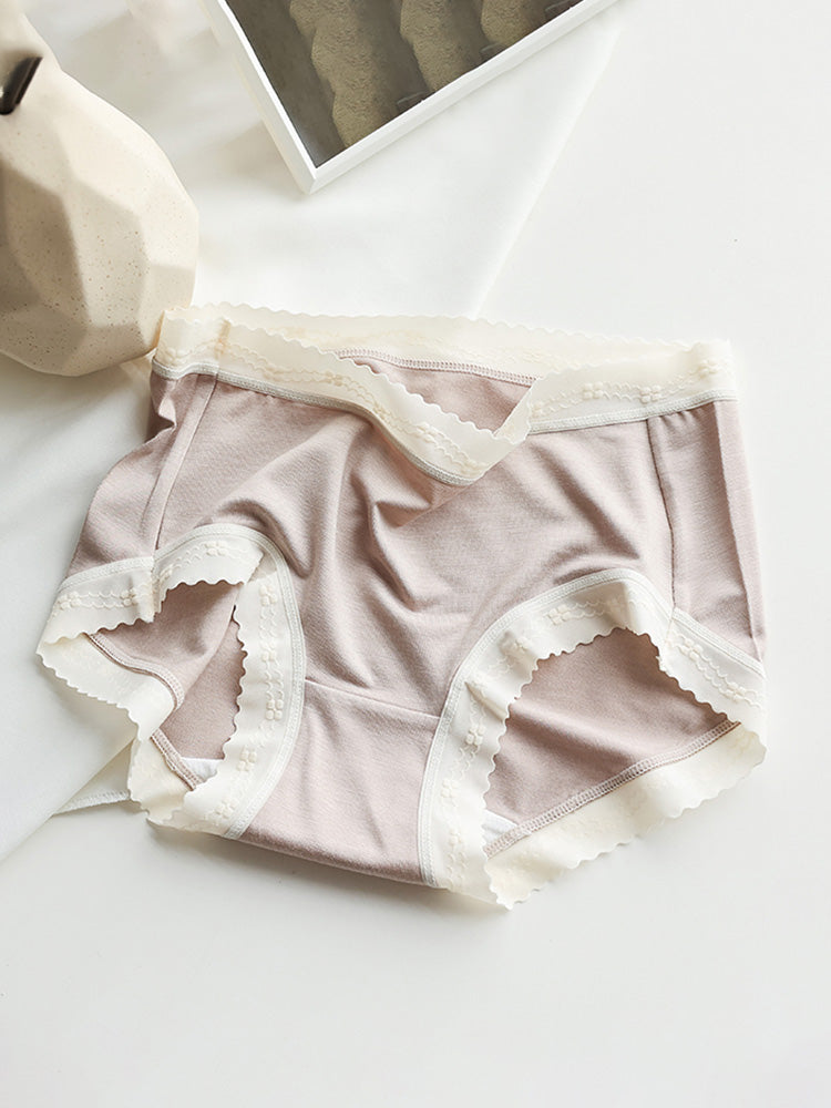 【在庫処分】配色レースストレッチショーツ はきこみ丈ふつう
