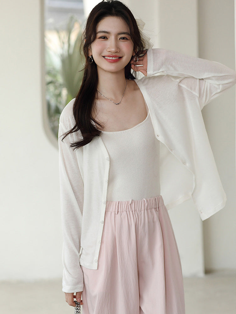 【在庫処分】Naia™ 薄手冷房対策カーディガン