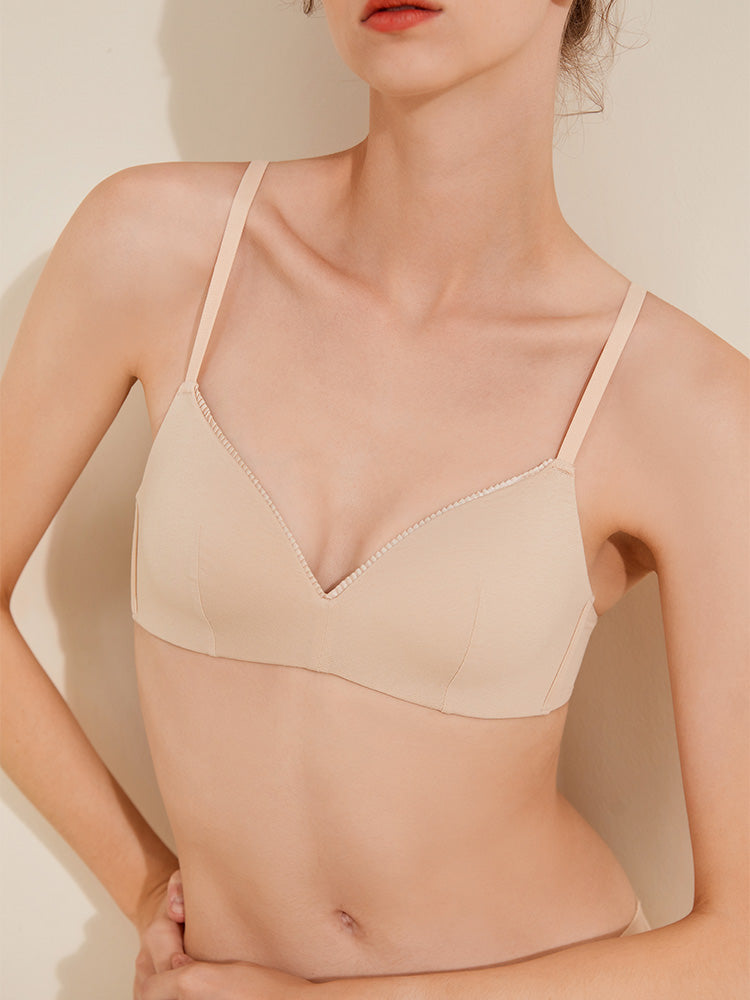 【ノンワイヤー】立体カップ シンプルデザインブラ