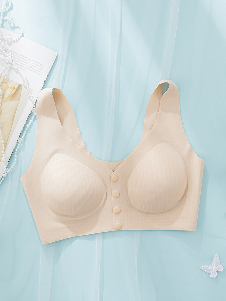【ノンワイヤー】前開きブラ シルク裏地