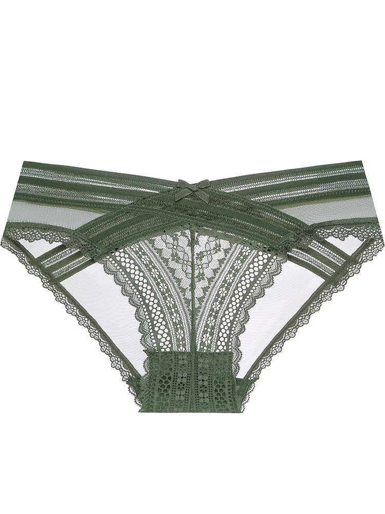 バックメッシュ構造レースショーツ