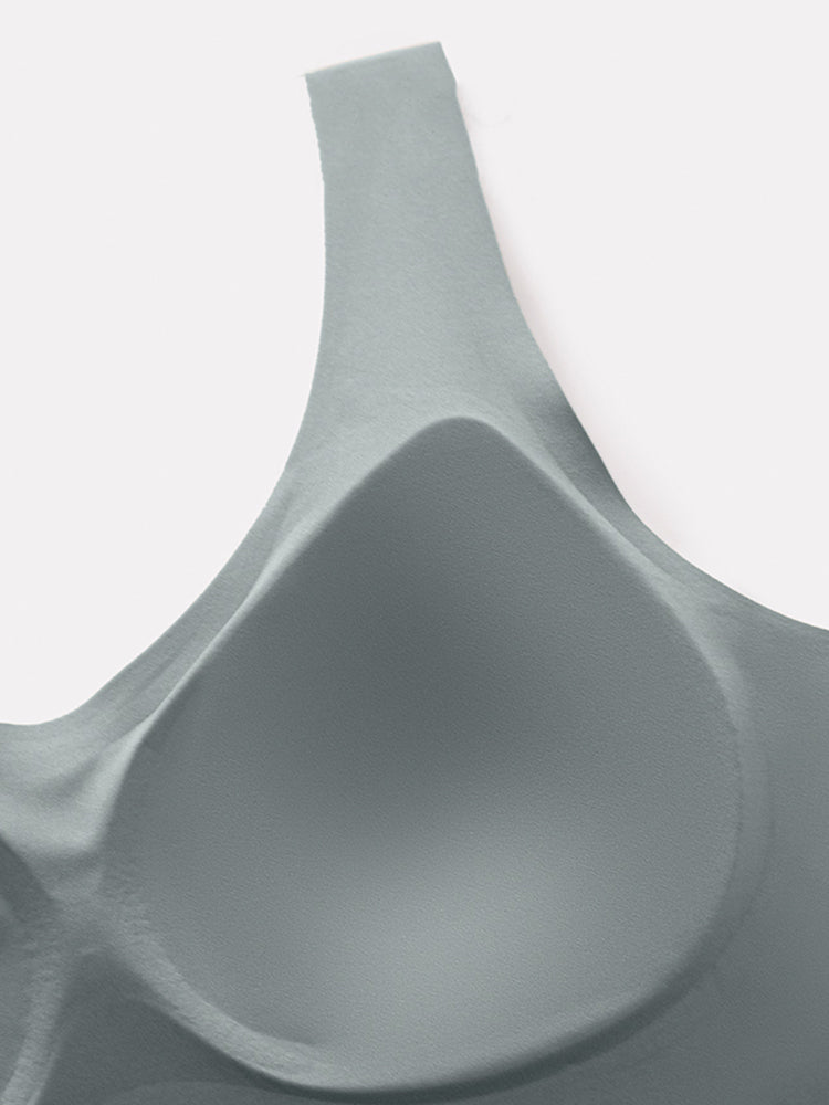 【在庫処分・ノンワイヤー】幅広アンダー シームレススポーツブラ