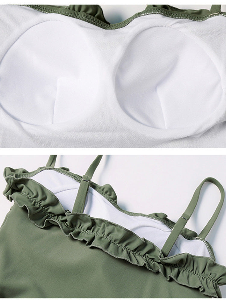 【ノンワイヤー】フリルワンピース水着