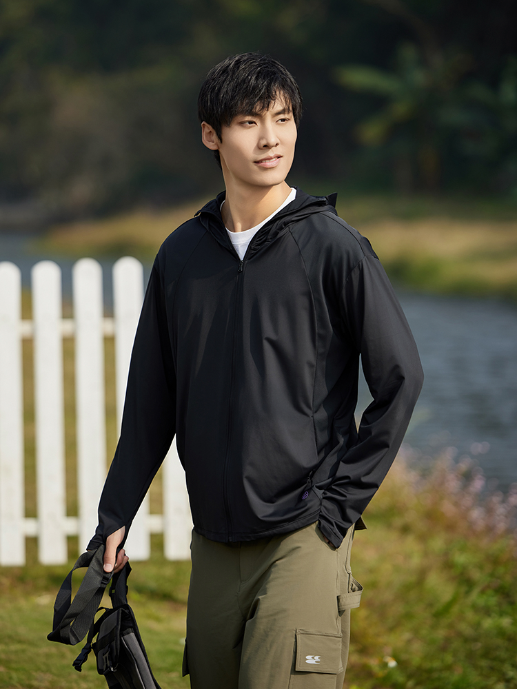 【在庫処分】顔まで全面的に日焼け止め!接触冷感パーカー(男性)