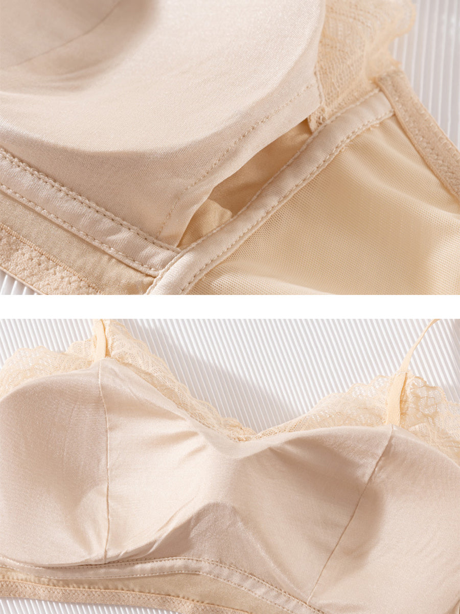 【Silky Comfort】贅沢シルク 総レースブラ