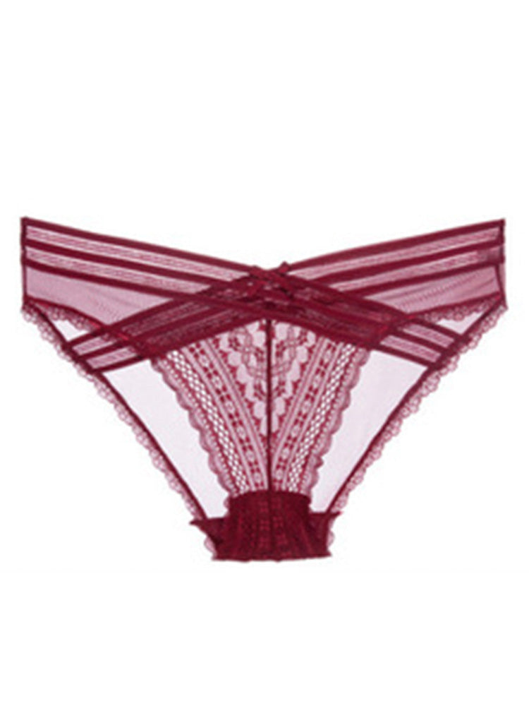 バックメッシュ構造レースショーツ