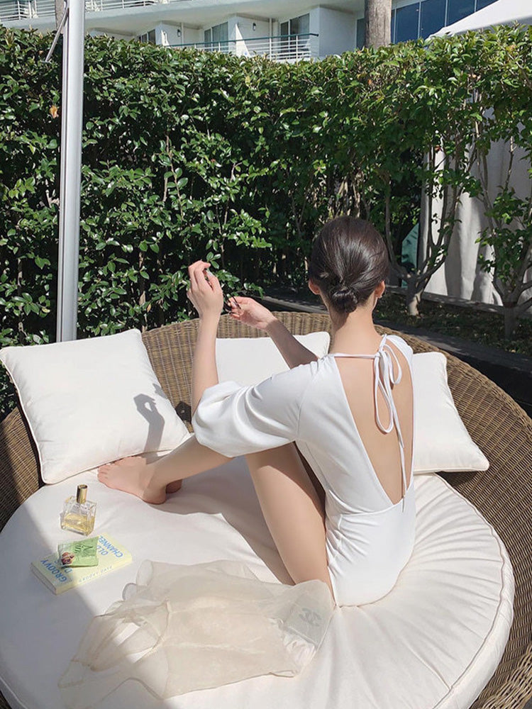 【ノンワイヤー】シンプル 大人っぽい ワンピース水着