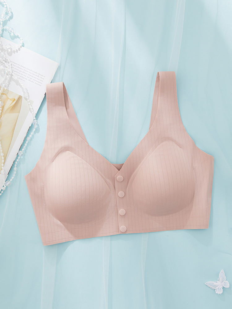 【ノンワイヤー】前開きブラ シルク裏地