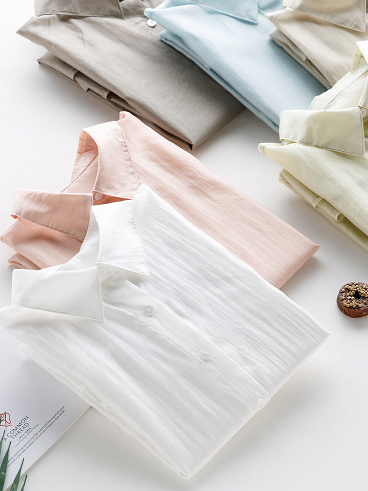 さらっとした素材感 蒸れないシアーシャツ