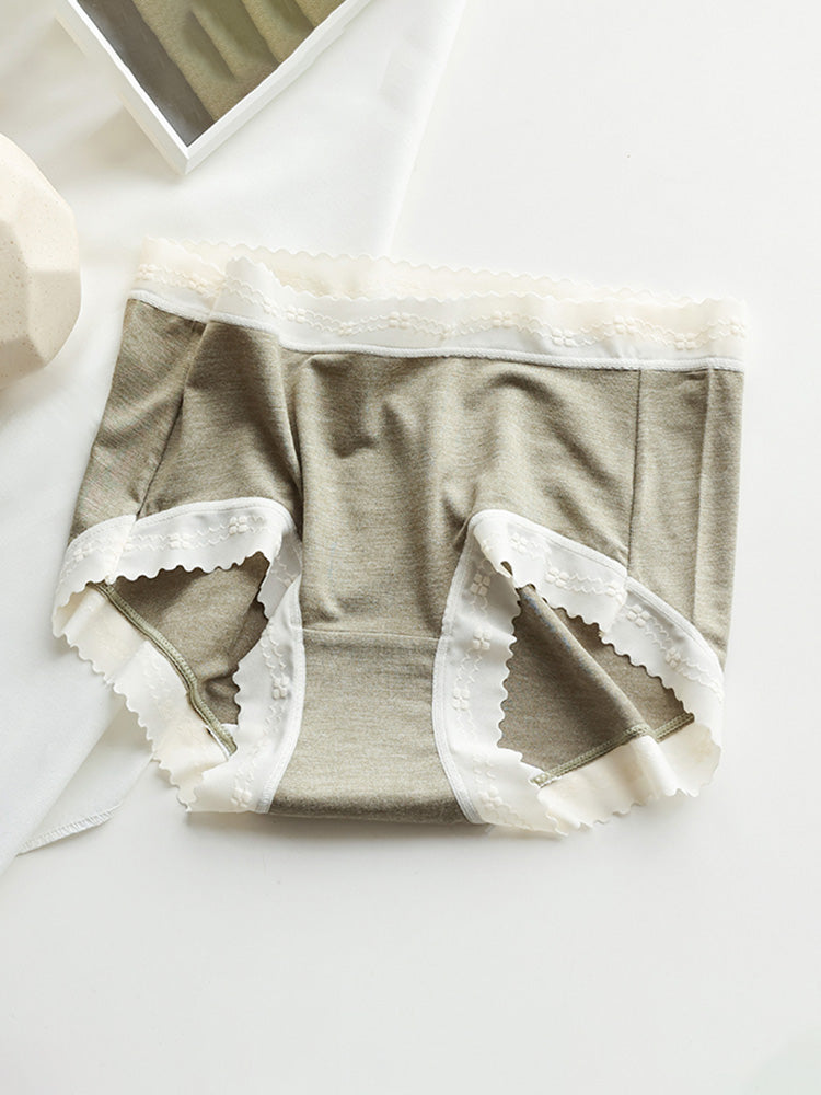 【在庫処分】配色レースストレッチショーツ はきこみ丈ふつう