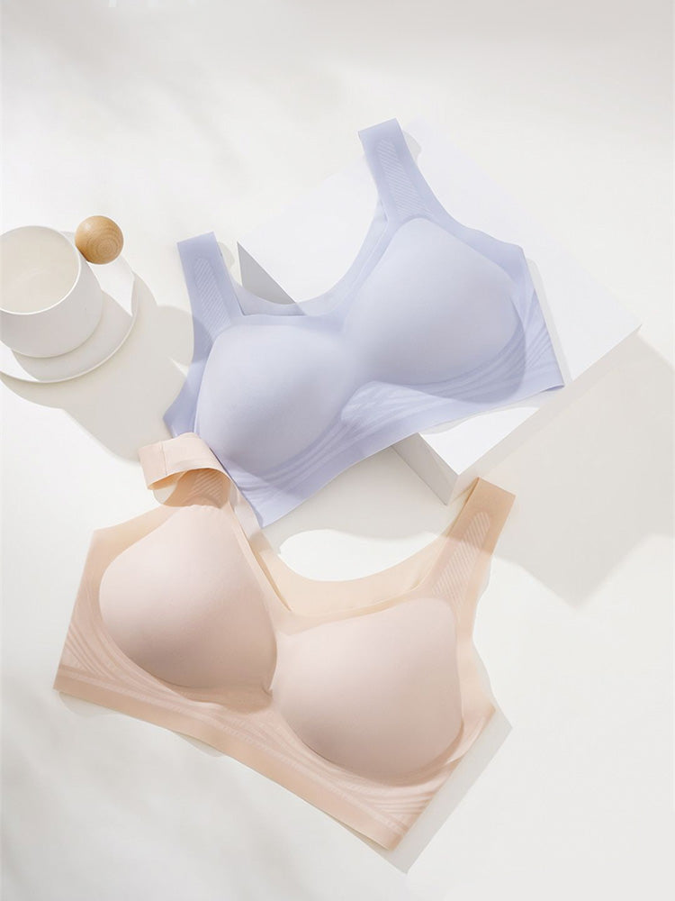 【在庫処分・ノンワイヤー】薄手接触冷感 完全無縫製 ノンワイヤーブラ
