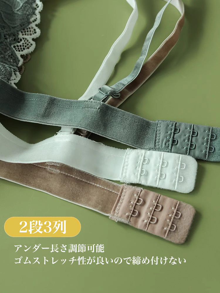 【ノンワイヤー】総レースノンワイヤーブラ シルク裏地