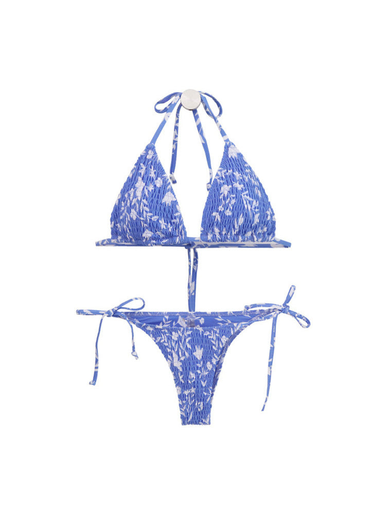 【ノンワイヤー】ウェーブ配色ビキニ上下セット