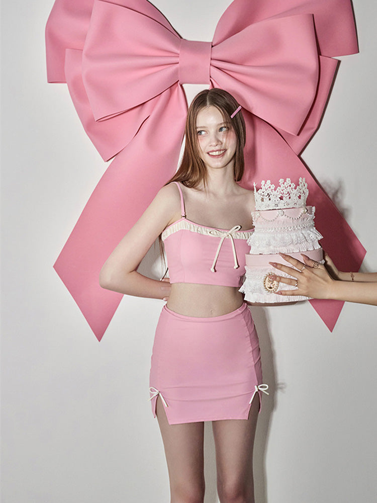 【ノンワイヤー】甘い配色!お洋服っぽいビキニ 2セット