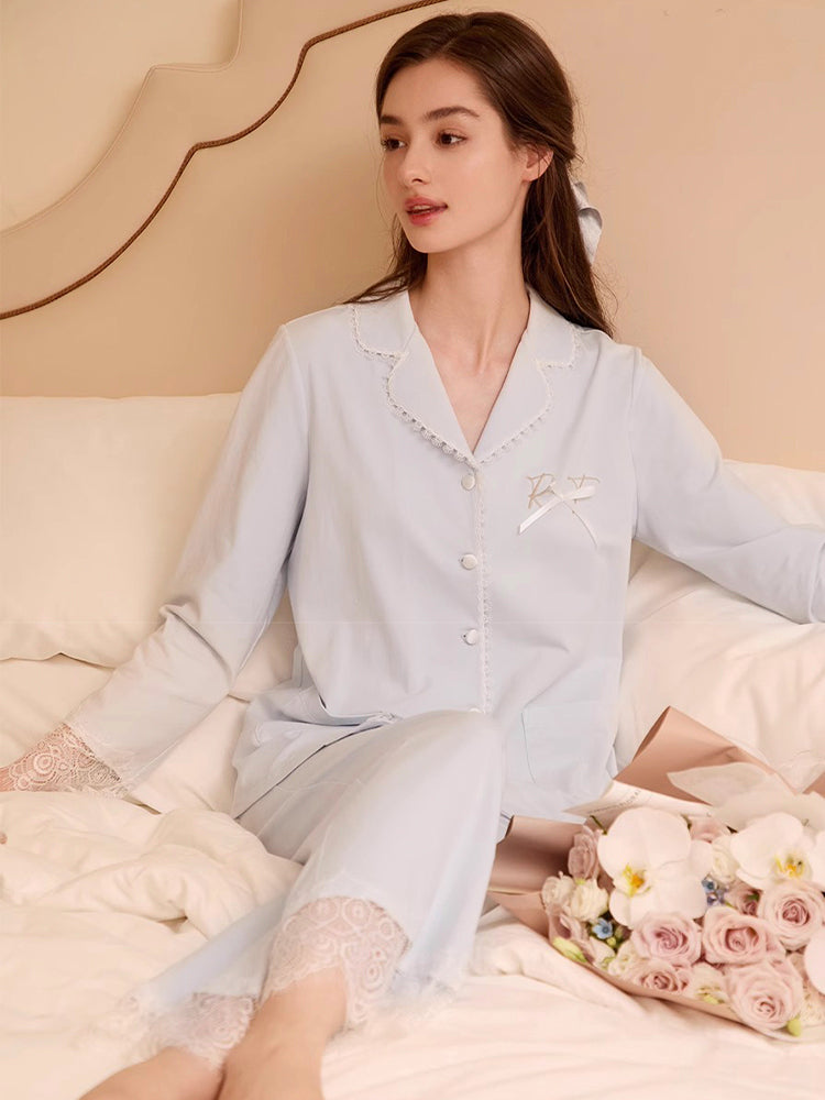 優しい肌触り レースパジャマ