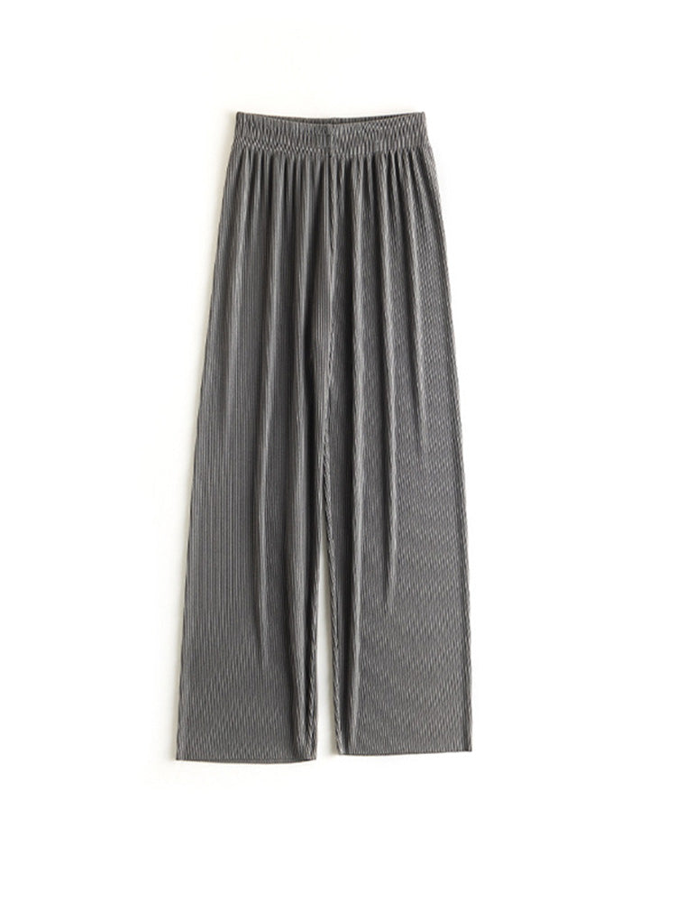 【在庫処分】体型カバープリーツ加工パンツ