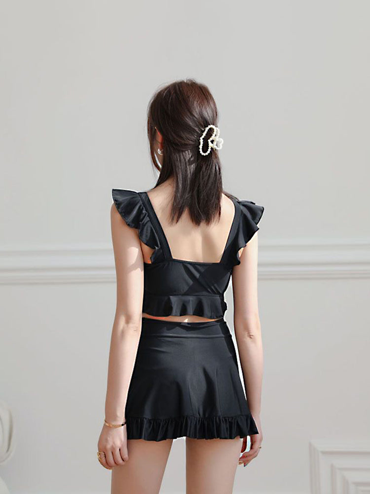 【ノンワイヤー】上下ともフリルデザイン水着セット