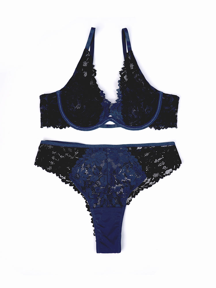 【ノンパテッド】軽い!総レース下着セット