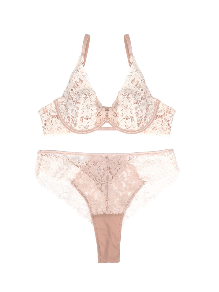 【ノンパテッド】軽い!総レース下着セット