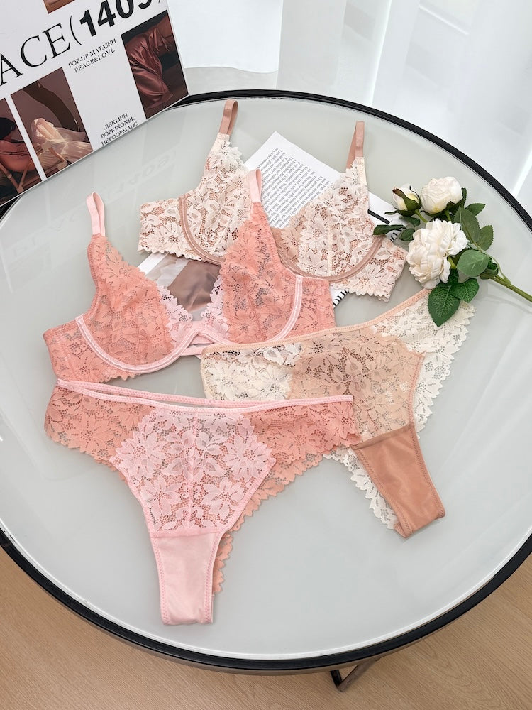 【ノンパテッド】軽い!総レース下着セット