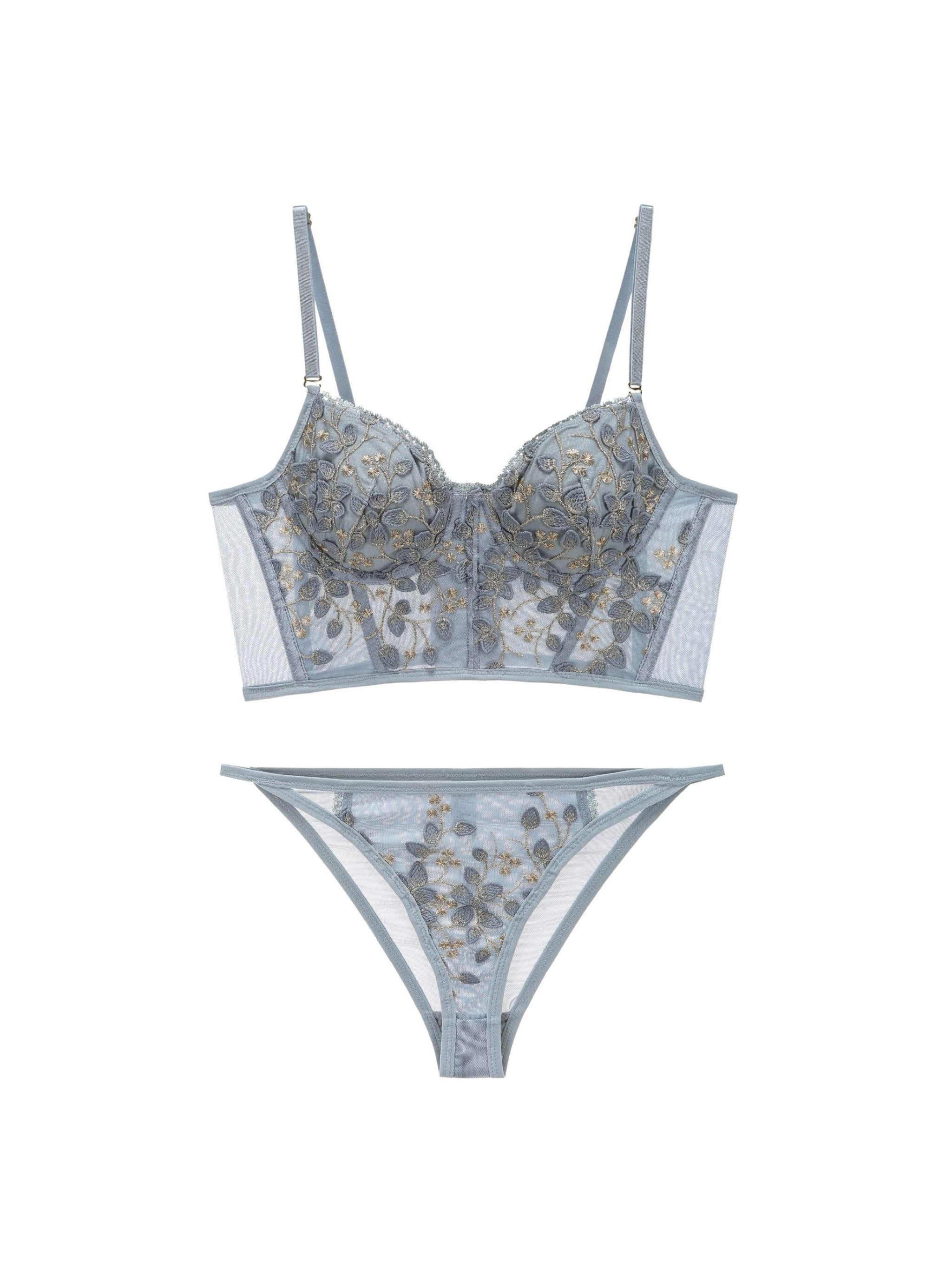 【ワイヤー入り】レースブラセット セクシー 脇肉スッキリ