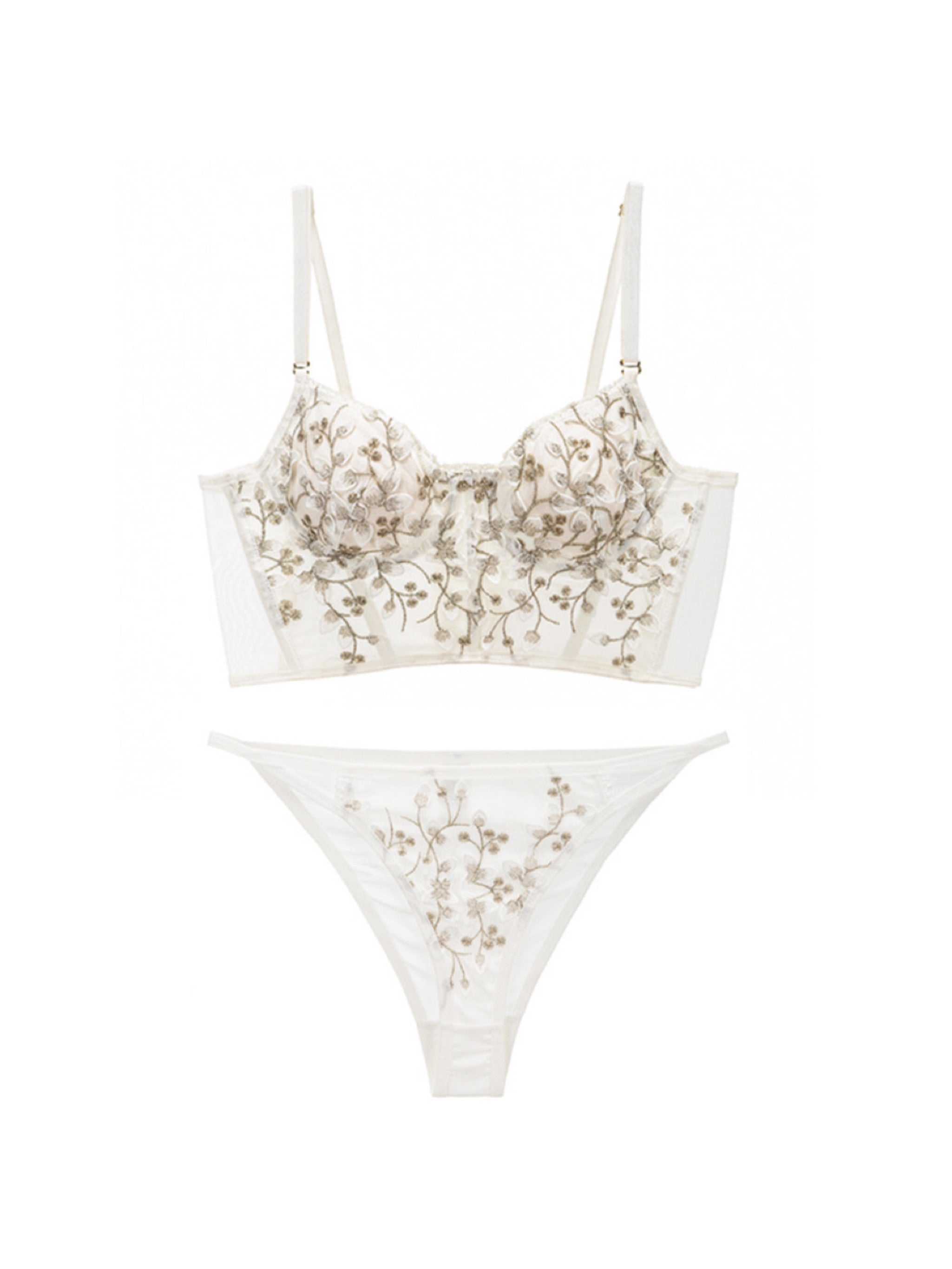 【ワイヤー入り】レースブラセット セクシー 脇肉スッキリ