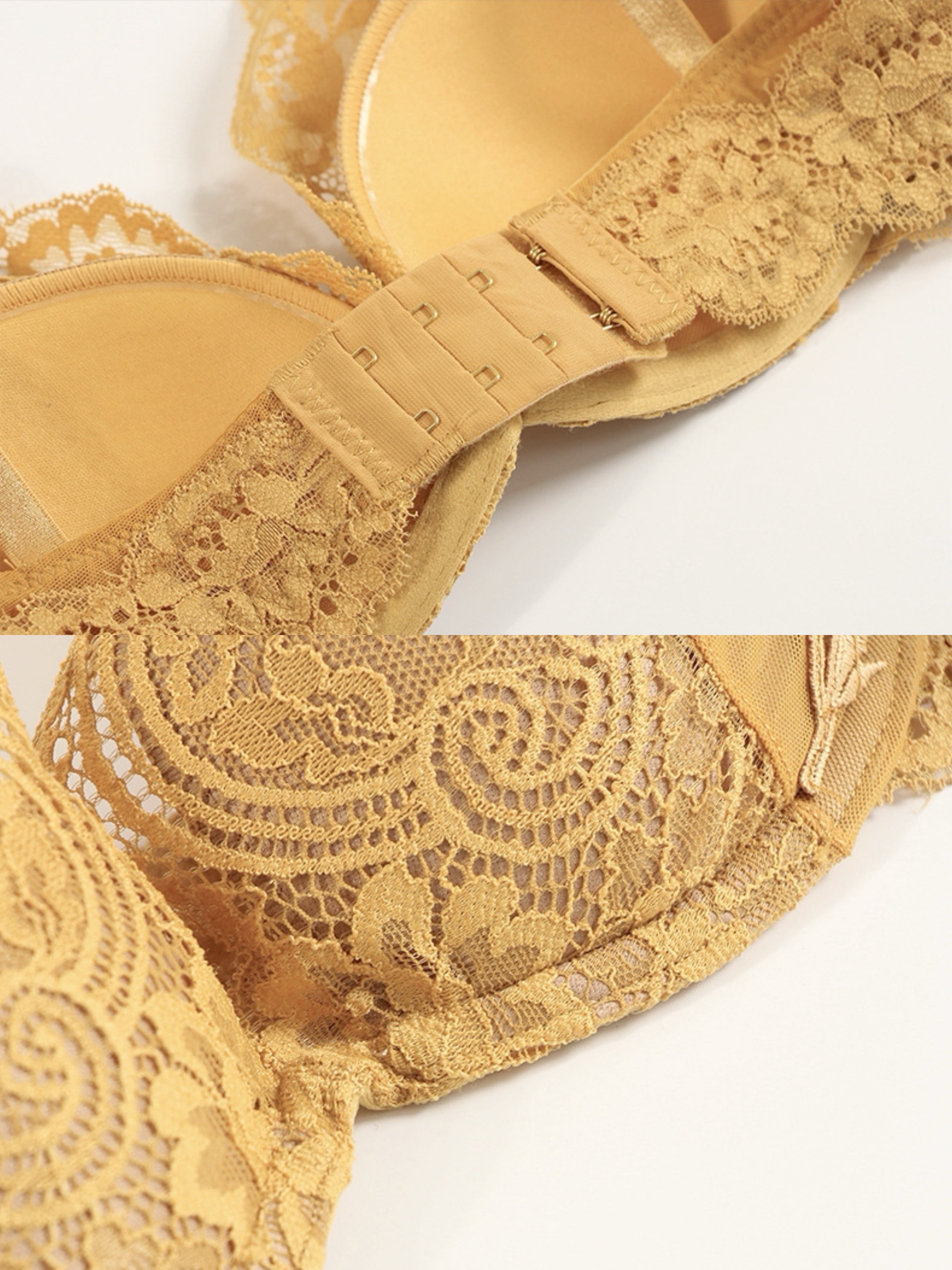 【ワイヤー入り】肩までレースブラ&ショーツ