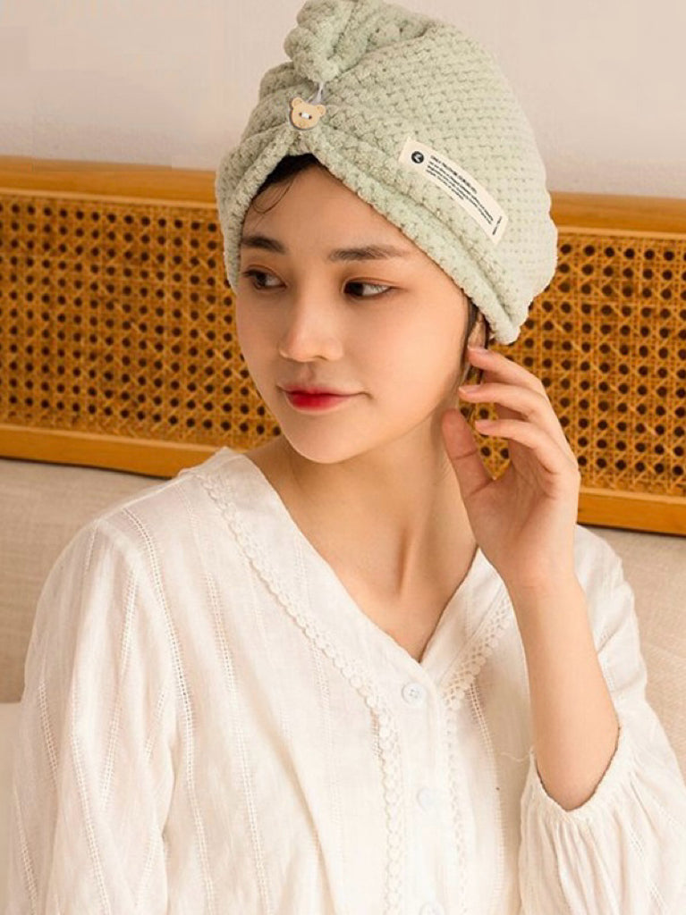 【在庫処分・もこもこ】髪の乾燥を防ぐ ヘアドライタオル