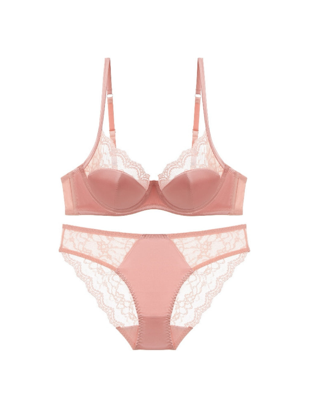 【エアリー】総レースブラ&ショーツ ソフトワイヤー