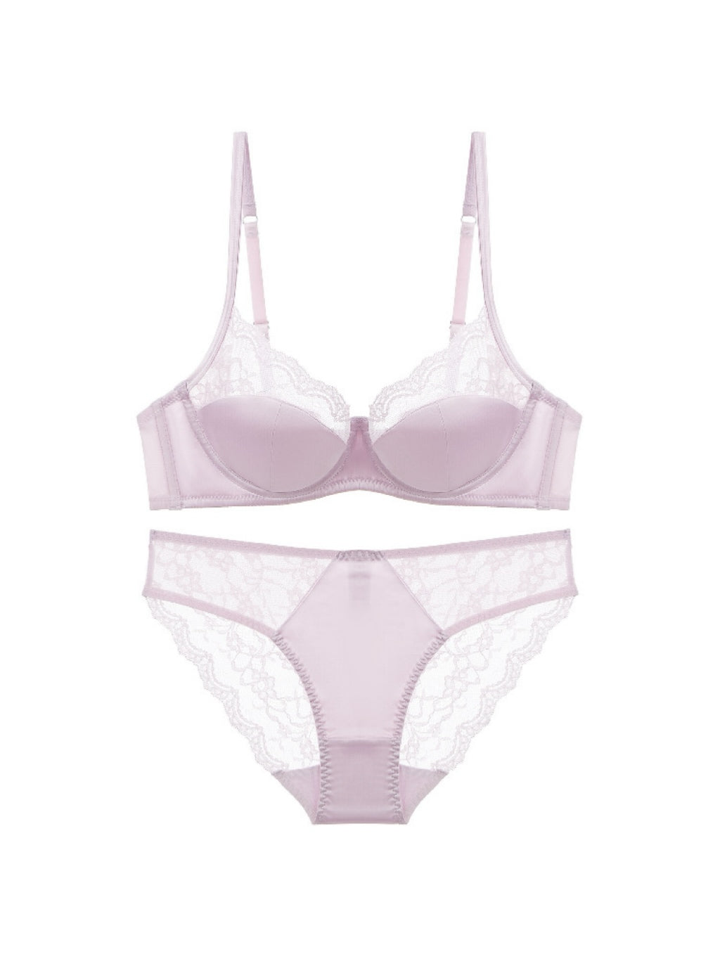 【エアリー】総レースブラ&ショーツ ソフトワイヤー