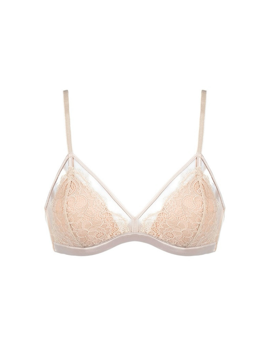 【ノンワイヤー】総レース ノンワイヤー通気ブラ&ショーツ