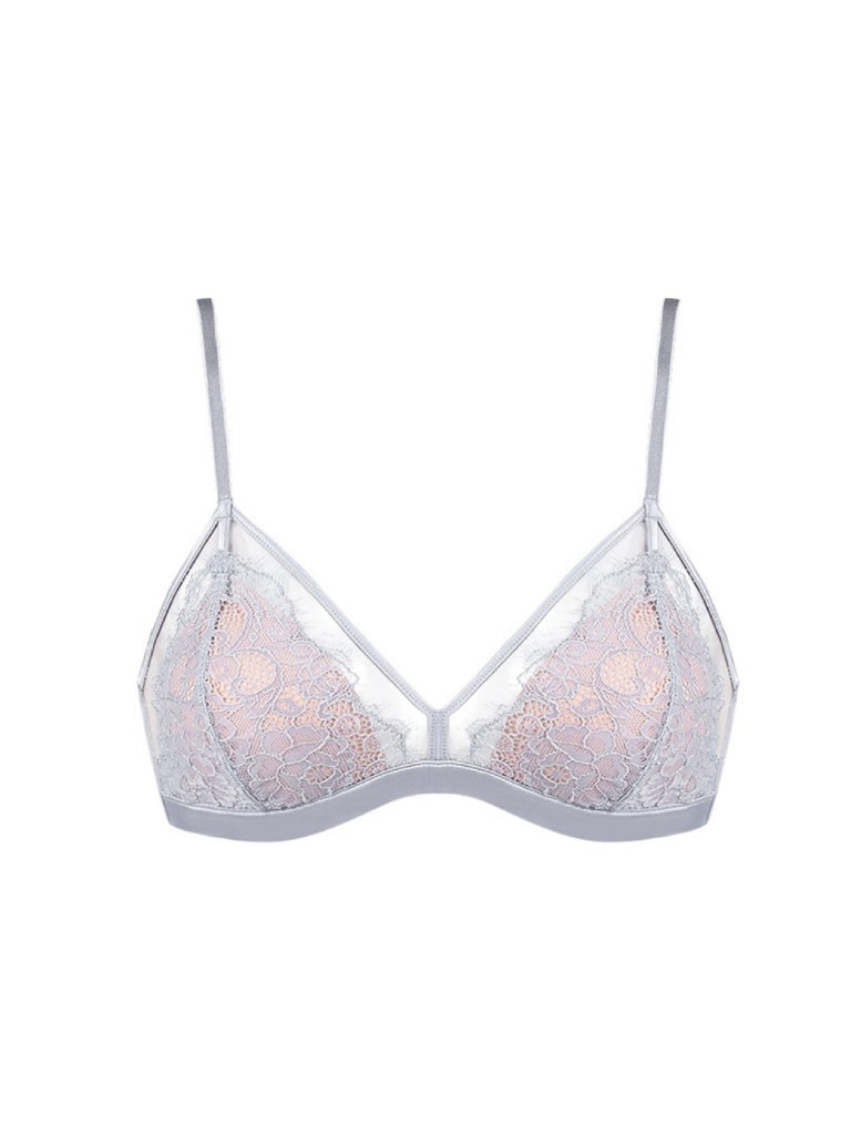 【ノンワイヤー】総レース ノンワイヤー通気ブラ&ショーツ