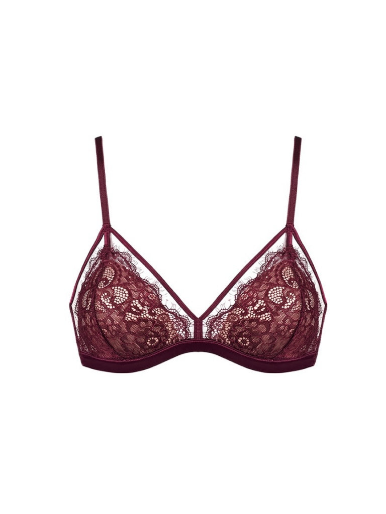 【ノンワイヤー】総レース ノンワイヤー通気ブラ&ショーツ