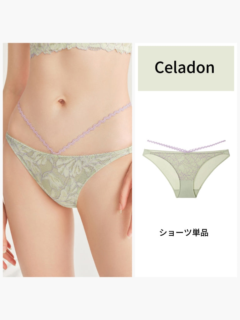 【エアリー・ノンワイヤー】配色ブラジャー&ショーツ