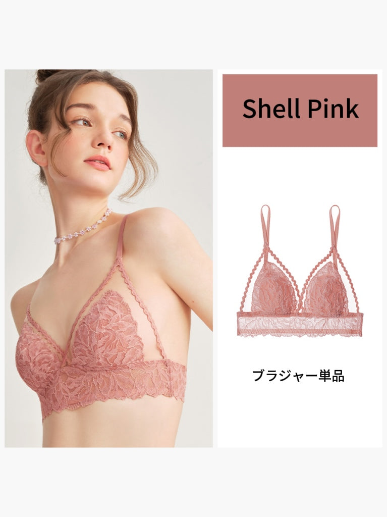 【エアリー・ノンワイヤー】配色ブラジャー&ショーツ