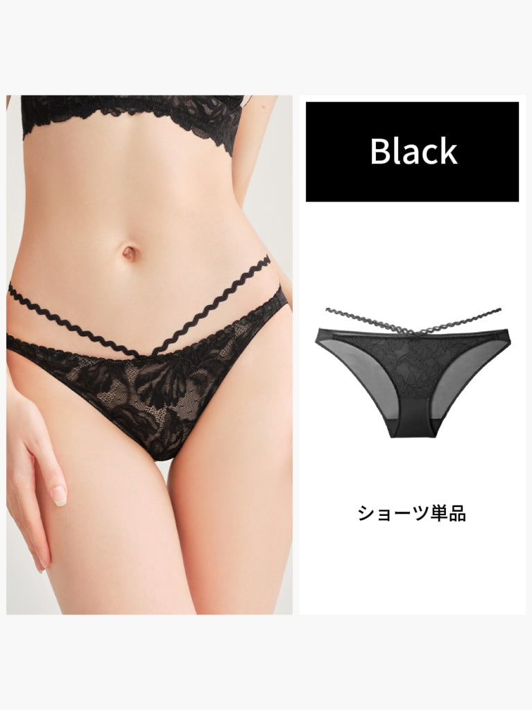 【エアリー・ノンワイヤー】配色ブラジャー&ショーツ